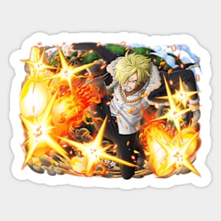 Sanji uses his legs to block bullets Sticker